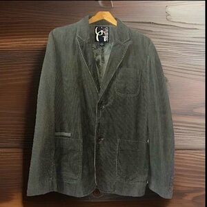 Guess Blazer Sports Jacket Corduroy Army Green Mens Size Medium Lined